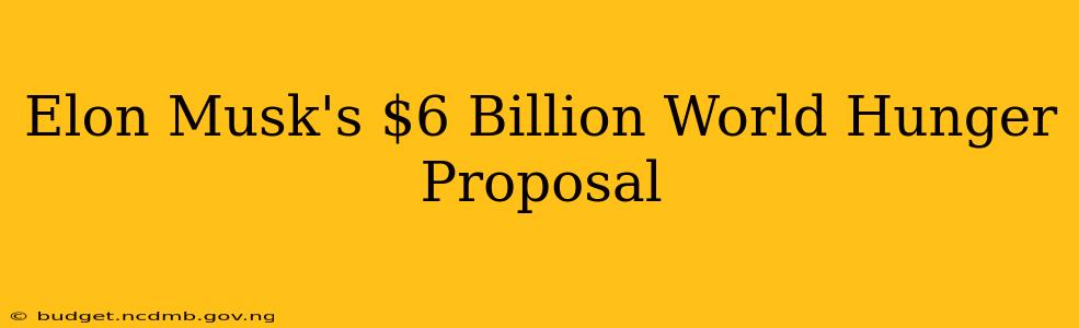 Elon Musk's $6 Billion World Hunger Proposal