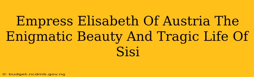 Empress Elisabeth Of Austria The Enigmatic Beauty And Tragic Life Of Sisi