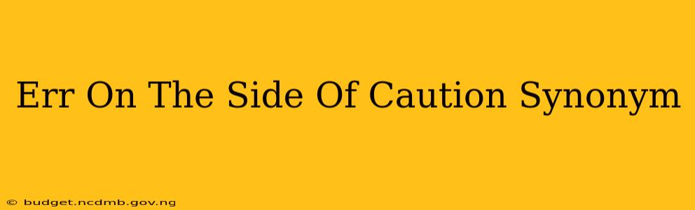 Err On The Side Of Caution Synonym