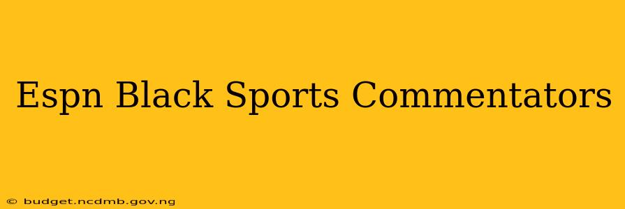 Espn Black Sports Commentators