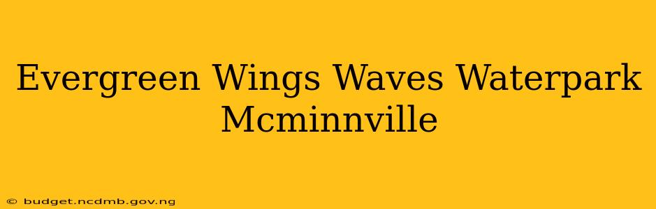 Evergreen Wings Waves Waterpark Mcminnville
