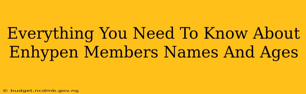 Everything You Need To Know About Enhypen Members Names And Ages