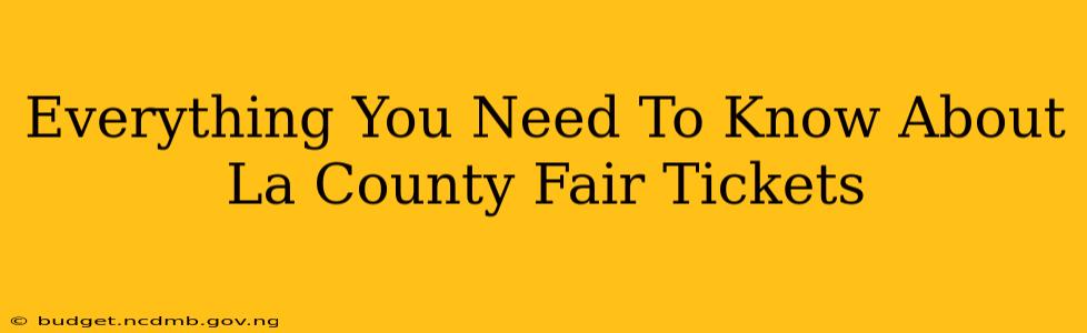 Everything You Need To Know About La County Fair Tickets