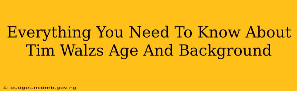 Everything You Need To Know About Tim Walzs Age And Background