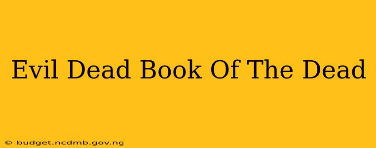 Evil Dead Book Of The Dead