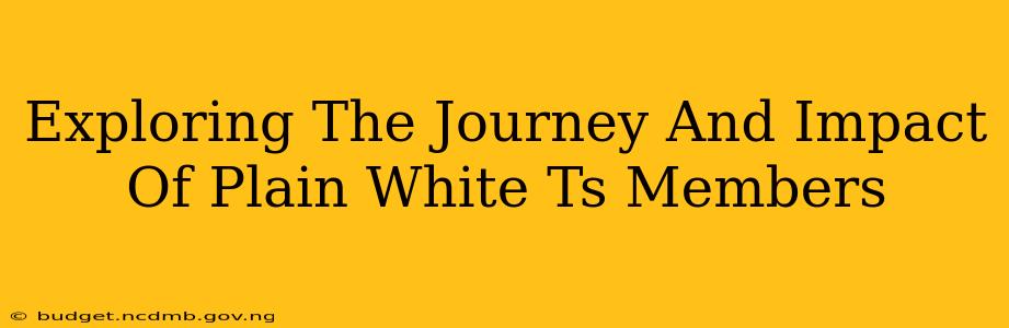Exploring The Journey And Impact Of Plain White Ts Members