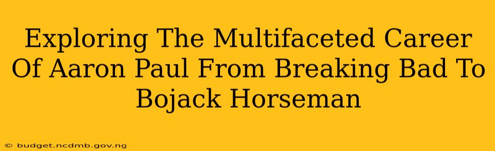 Exploring The Multifaceted Career Of Aaron Paul From Breaking Bad To Bojack Horseman