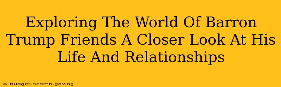 Exploring The World Of Barron Trump Friends A Closer Look At His Life And Relationships