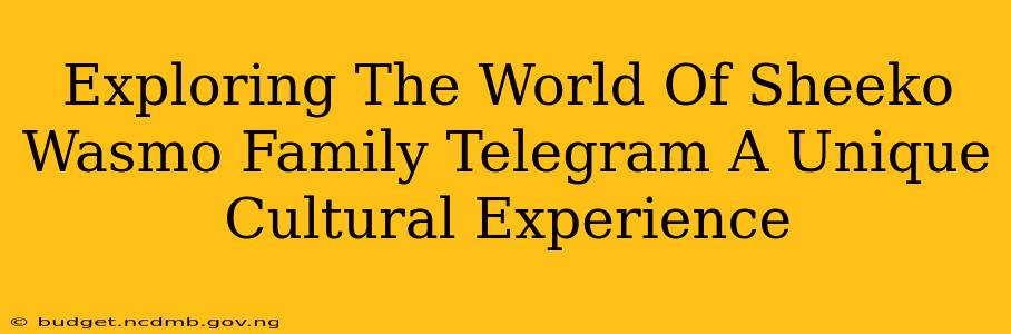 Exploring The World Of Sheeko Wasmo Family Telegram A Unique Cultural Experience