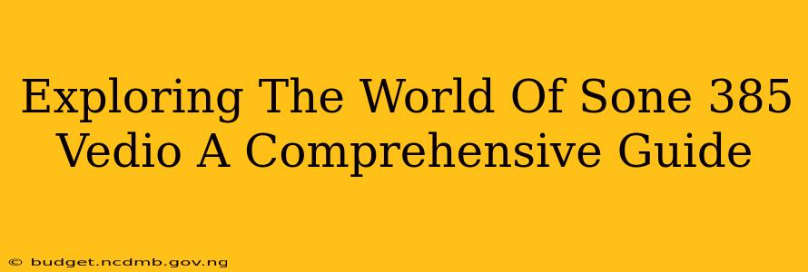 Exploring The World Of Sone 385 Vedio A Comprehensive Guide