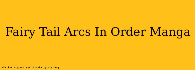 Fairy Tail Arcs In Order Manga