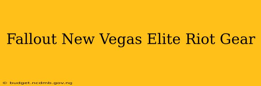 Fallout New Vegas Elite Riot Gear