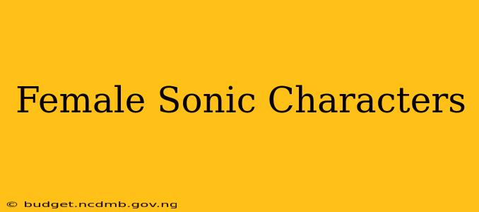 Female Sonic Characters