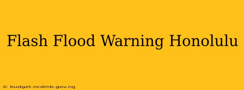Flash Flood Warning Honolulu