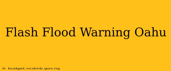 Flash Flood Warning Oahu