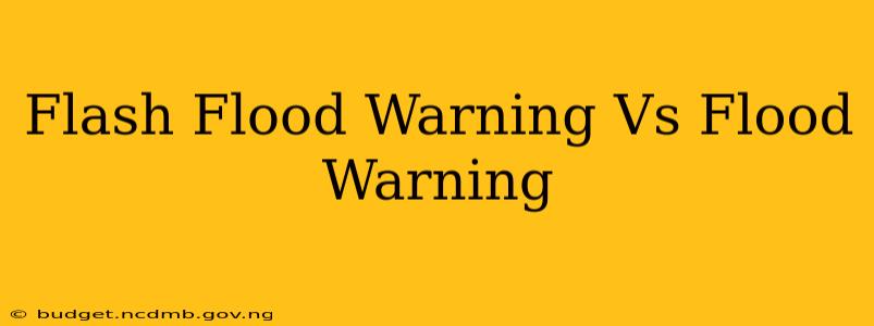 Flash Flood Warning Vs Flood Warning