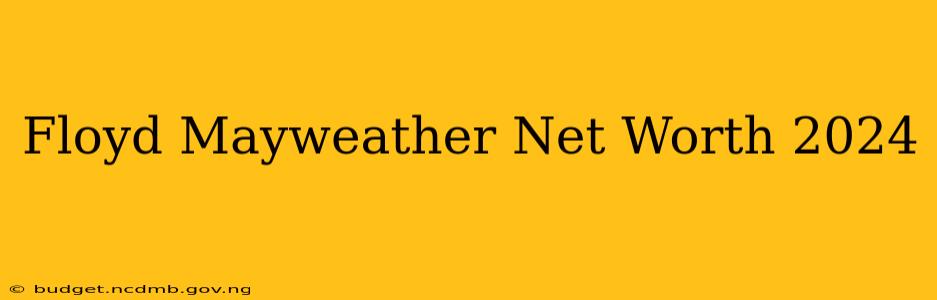Floyd Mayweather Net Worth 2024