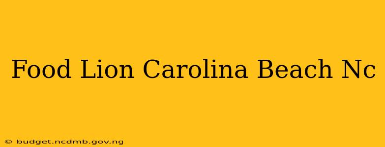 Food Lion Carolina Beach Nc