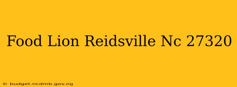Food Lion Reidsville Nc 27320
