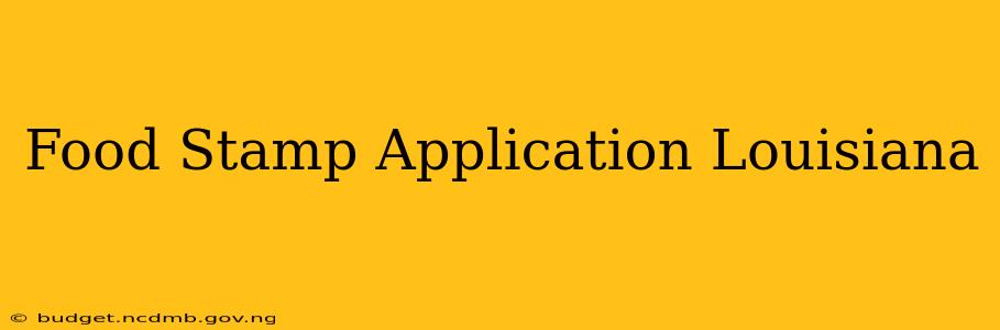 Food Stamp Application Louisiana