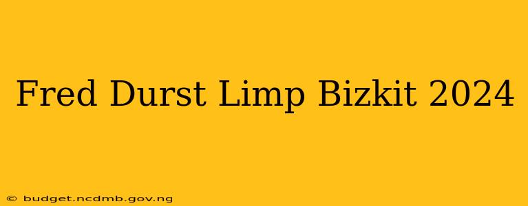 Fred Durst Limp Bizkit 2024