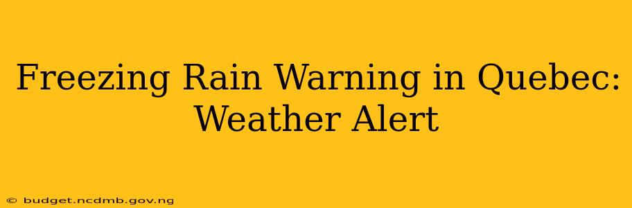 Freezing Rain Warning in Quebec: Weather Alert