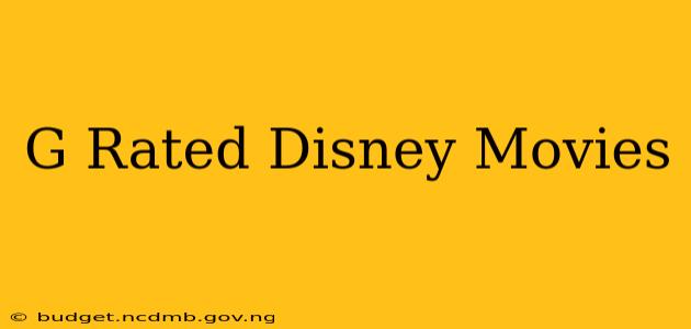 G Rated Disney Movies