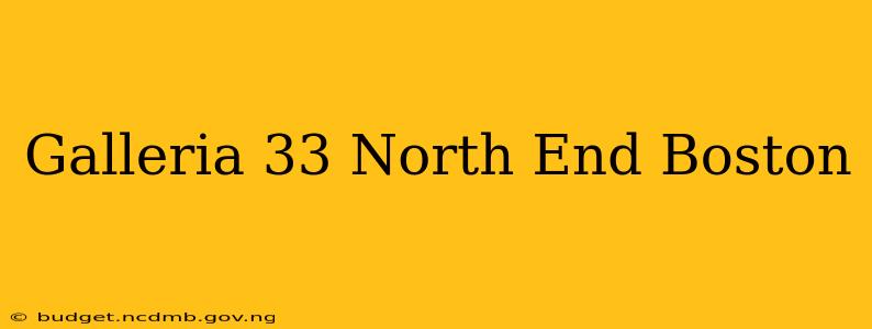 Galleria 33 North End Boston