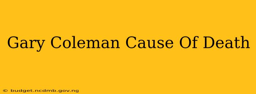 Gary Coleman Cause Of Death