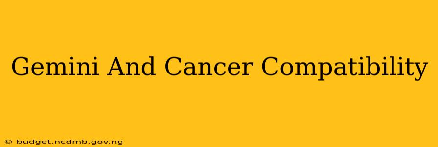 Gemini And Cancer Compatibility