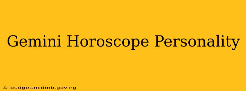 Gemini Horoscope Personality