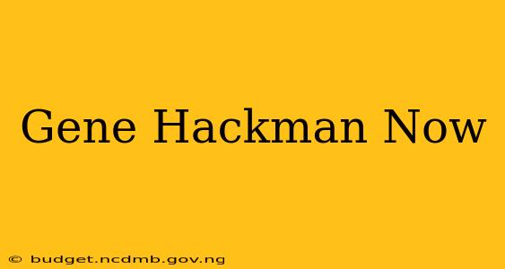 Gene Hackman Now