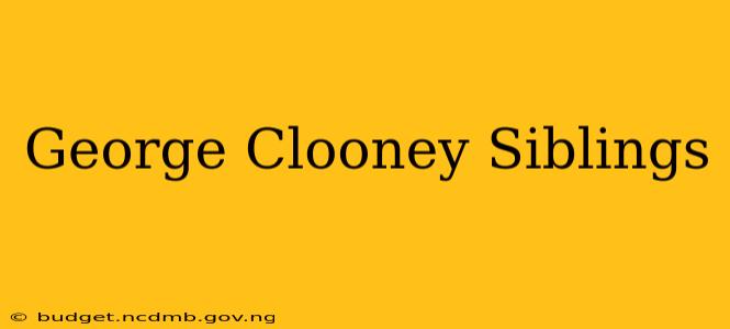 George Clooney Siblings