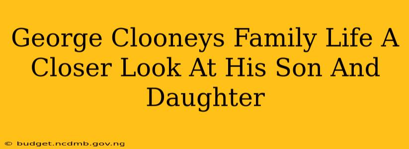 George Clooneys Family Life A Closer Look At His Son And Daughter