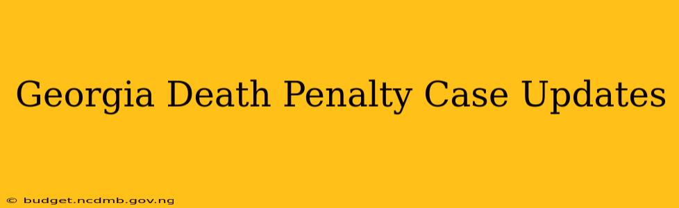 Georgia Death Penalty Case Updates