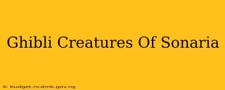 Ghibli Creatures Of Sonaria