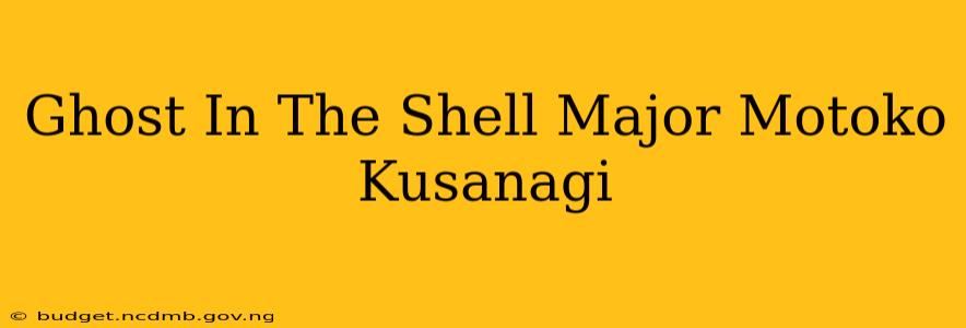 Ghost In The Shell Major Motoko Kusanagi