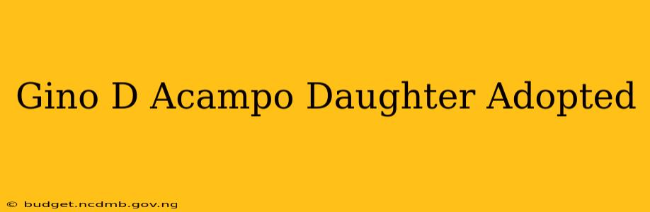 Gino D Acampo Daughter Adopted
