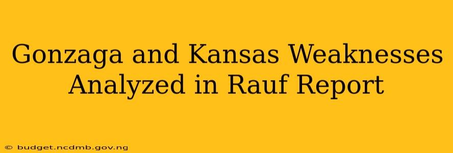 Gonzaga and Kansas Weaknesses Analyzed in Rauf Report
