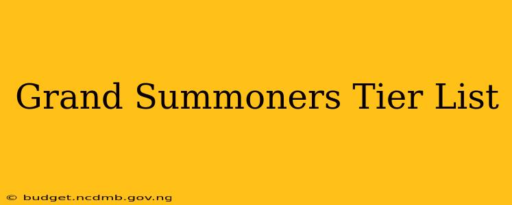 Grand Summoners Tier List