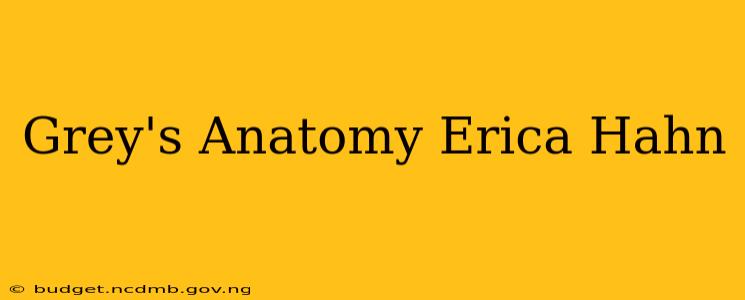Grey's Anatomy Erica Hahn