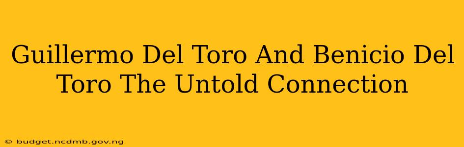 Guillermo Del Toro And Benicio Del Toro The Untold Connection