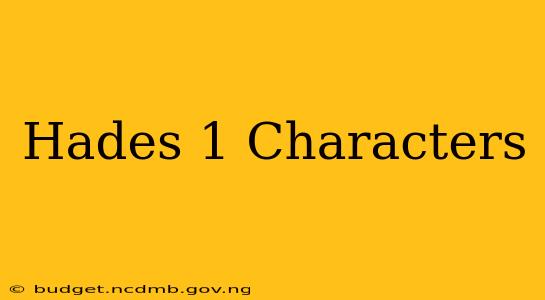 Hades 1 Characters
