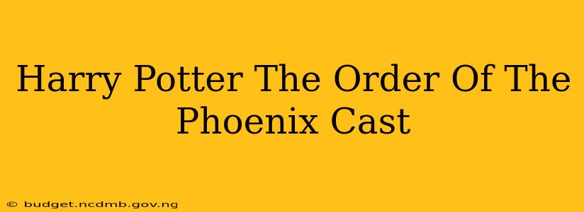 Harry Potter The Order Of The Phoenix Cast