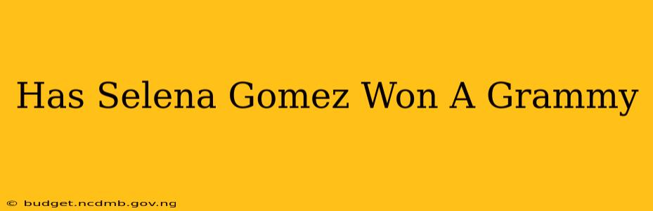 Has Selena Gomez Won A Grammy