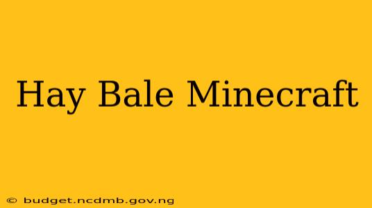 Hay Bale Minecraft