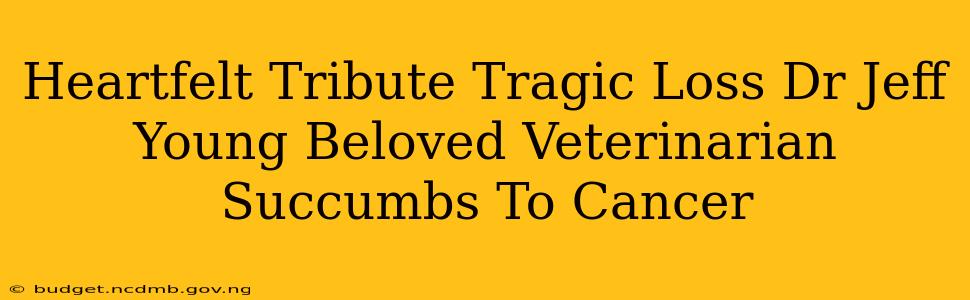 Heartfelt Tribute Tragic Loss Dr Jeff Young Beloved Veterinarian Succumbs To Cancer