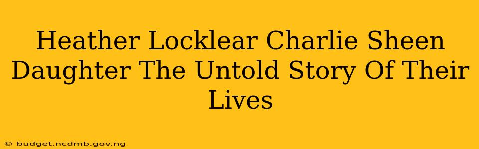 Heather Locklear Charlie Sheen Daughter The Untold Story Of Their Lives