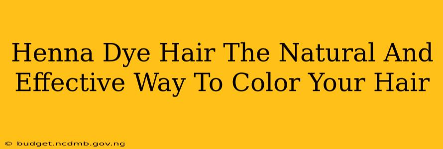 Henna Dye Hair The Natural And Effective Way To Color Your Hair