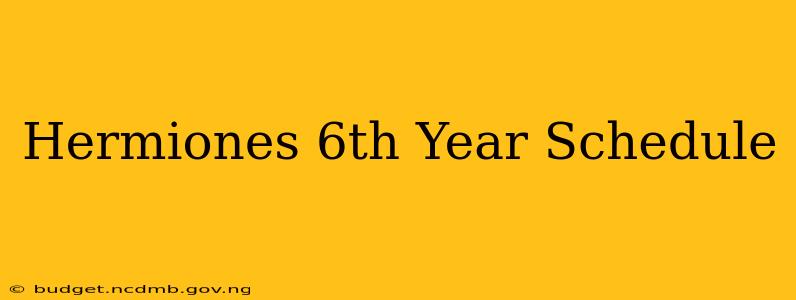 Hermiones 6th Year Schedule
